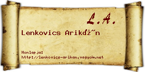 Lenkovics Arikán névjegykártya
